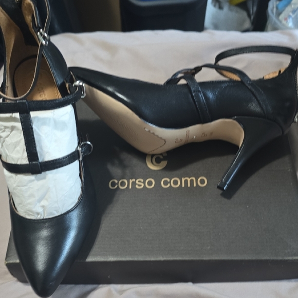 Corso Como Black Strappy Heels - Picture 3 of 7